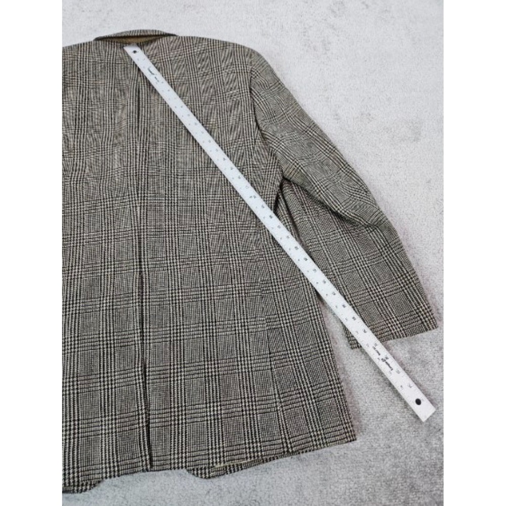 Vintage Ralph Lauren Suit Jacket 42 L Beige Black Wool Cashmere Prince of Whales - Picture 4 of 16
